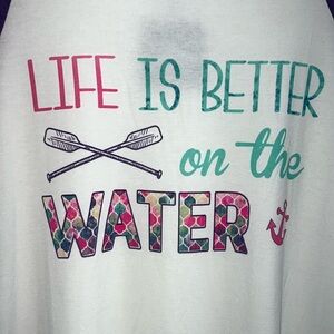 NWT life is better on water 💦 colorful tee shirt